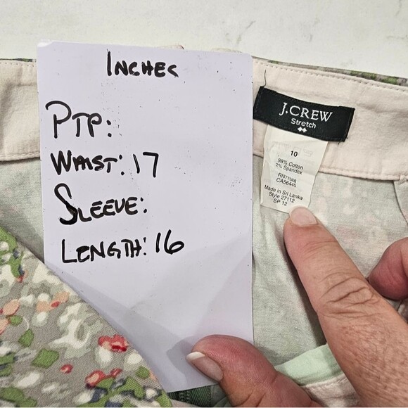 J Crew Green Pink Impressionism Floral Stretch Mini Skirt 10 - Picture 6 of 7